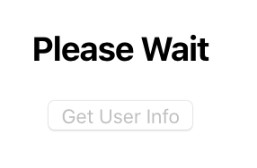 Please wait message while user info is fetched