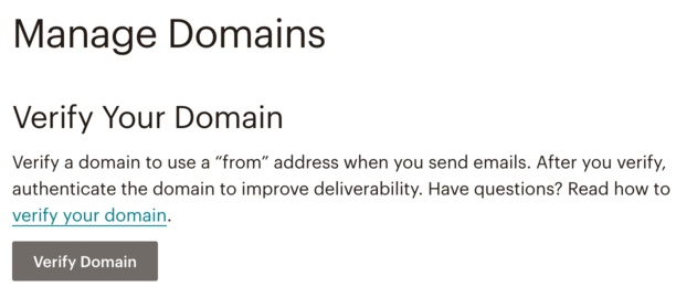Verify Domain Button